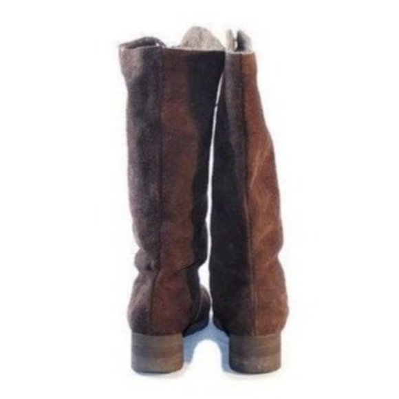Vintage Boots Women's Size 9 NARROW Brown Leather Faux Fur Boho Hippie Campus - Picture 8 of 10